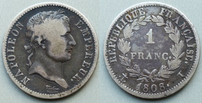 Napoleon, 1808 franc, Nantes